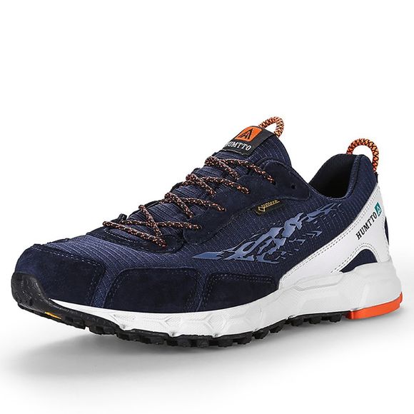 Chaussures de course pour homme HUMTTO - Chaussures de jogging à lacets en cuir respirant - Bleu EU 41