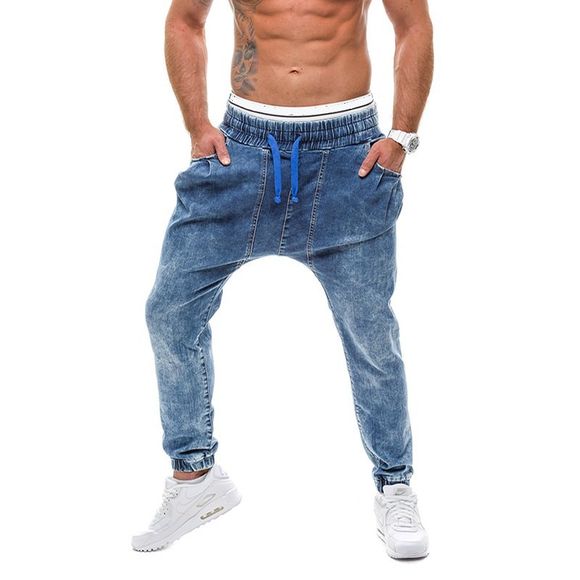 Pantalons de commerce pour hommes Jeans Haren Jeans Pantalons de sport - Ciel Bleu Foncé M
