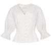 HAODUOYI Simple Design with Sleeves Button-Shaped Button Top Shirt - COOL WHITE M