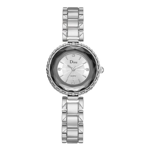 Montre-bracelet à quartz à échelle en métal Ms Luxury Luxury Noble Strap - Argent 