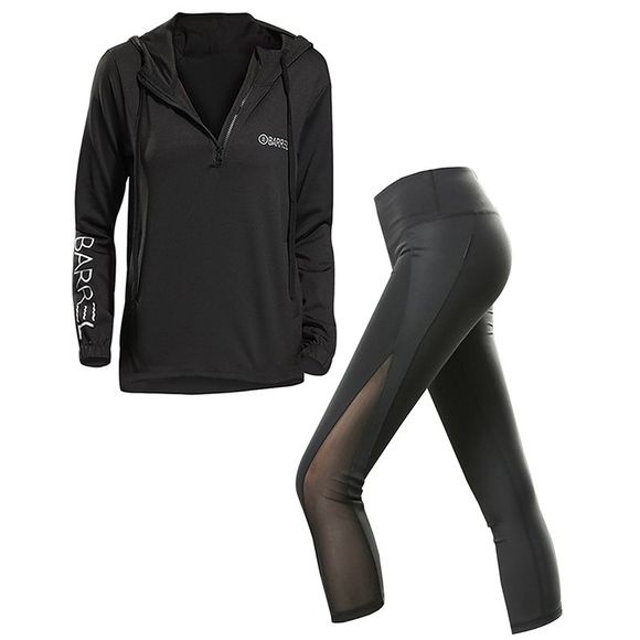 Ensemble de vêtements de sport pour femmes, 2 pièces - Noir XL