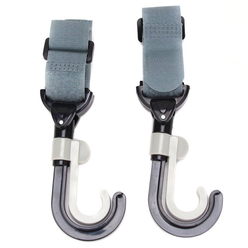 2pcs Abs Baby Stroller Plastic Portable Pram Storage Bag Hooks