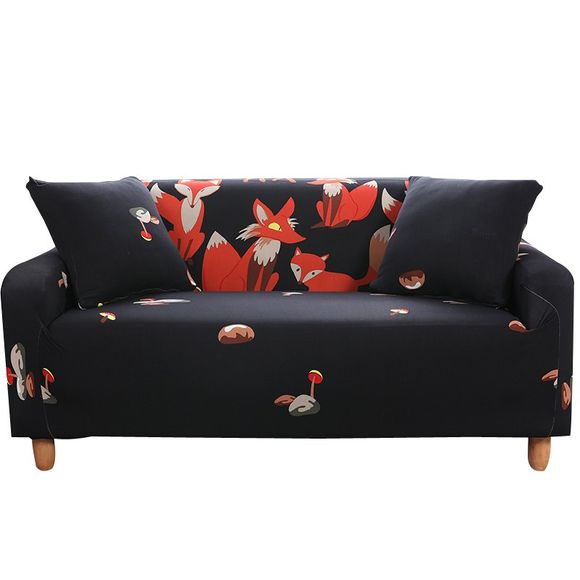 Housse de canapé impression double dessin animé HYJL - Noir TWO SEATS