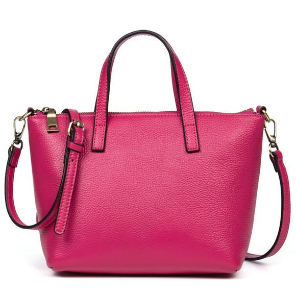 Nouveau mini-sac à main Lady en peau de vache - Rouge Rose 