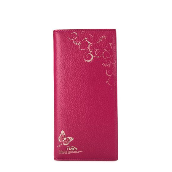 Clip portefeuille pour femmes avec pince à billets souple - Rouge Rose 