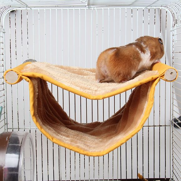 Cage créative pour animaux de compagnie accrochée dans un nid suspendu à deux niveaux, style hivernal, garder au chaud - Cannelle 23*19*13CM