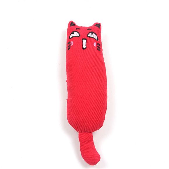 Tissu de coton de jouet d'animal familier de jouet de coton de chat mignon - Rouge 6 X 15CM