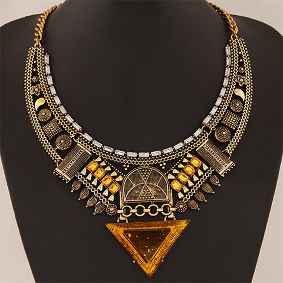 Collier de style triangle de collier bijou métal métal mode européenne - Bronze 1PC