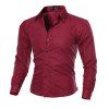 Couleur unie pour la chemise de loisirs pour hommes - Rouge Vineux 5XL