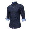 Chemise Homme à la Mode Tops à Manches Longues Impression Géométrique 3D Casual Shirt - Cadetblue 3XL