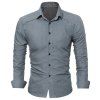 La mode masculine chemise manches longues tops classique personnalité package package solide mens - Gris 2XL