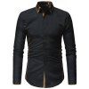 Chemise décontractée à manches longues pour hommes - Jaune 3XL