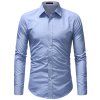 Chemises sport en coton de couleur à la mode pour hommes - Bleu L