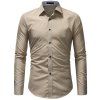 Chemises sport en coton de couleur à la mode pour hommes - Kaki Léger 2XL