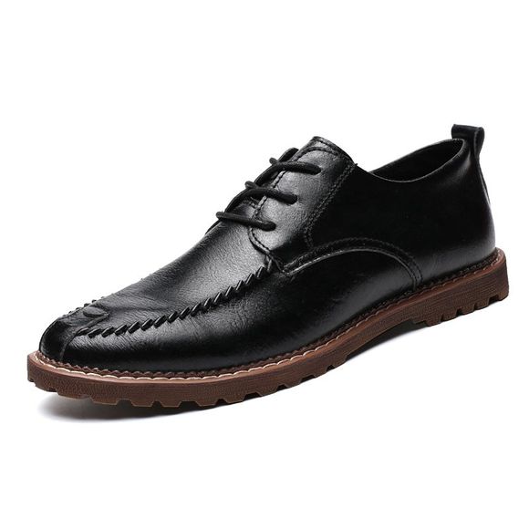 Cuir hommes affaires chaussures de mariage robe à lacets chaussures hommes - Noir EU 46
