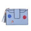 Nouveau portefeuille de femmes impression modèle solide couleur porte-monnaie sac de carte porte-monnaie - Bleu Ciel Léger ONE SIZE