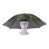 Chapeau de parapluie coupe-vent portant parasol tête de pêche double monté sur la tête - Vert Armée 