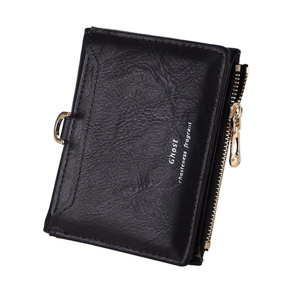 New Matte simple Ladies Wallet Casual Fashion Zipper Card Purse - Noir ONE SIZE