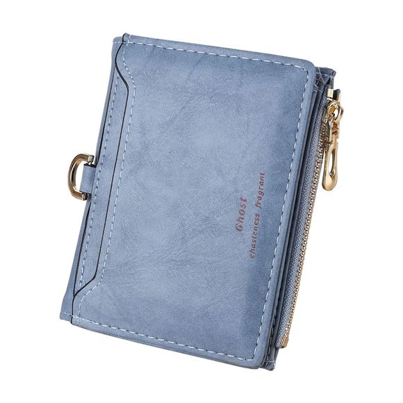 New Matte simple Ladies Wallet Casual Fashion Zipper Card Purse - Bleu Ciel Léger ONE SIZE