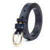 Nouveau style cuir ceinture creuse ceinture confortable dames confortable - Bleu 110CM