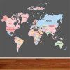J'aime Voyage Carte Du Monde Salon Fond D'écran Amovible - multicolor A 