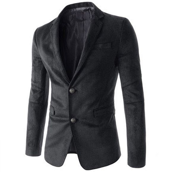 New Man Fashion Micro Tissu Casual Blazer Manteau - Noir 2XL