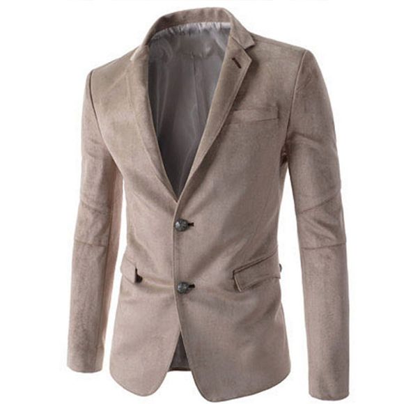 New Man Fashion Micro Tissu Casual Blazer Manteau - Kaki Léger L