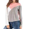 Tee shirt Femme, col rond, manches longues - Rose S