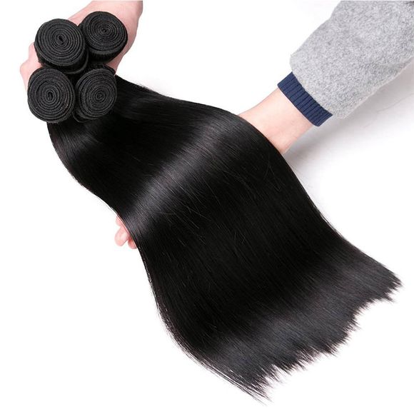 Les cheveux indiens lissent les tissages de cheveux humains - Noir Naturel 20INCH X 22INCH X 24INCH