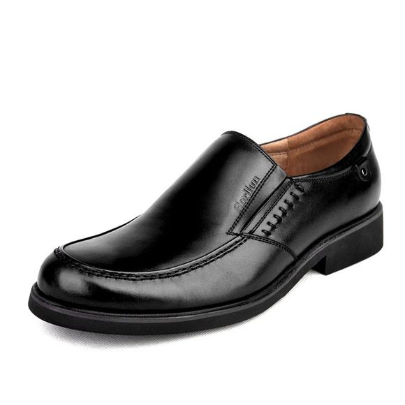 Chaussures Business. Chaussures à tête ronde pour hommes avec dessus en peau de vache. Chaussures habillées pour hommes - Noir EU 40