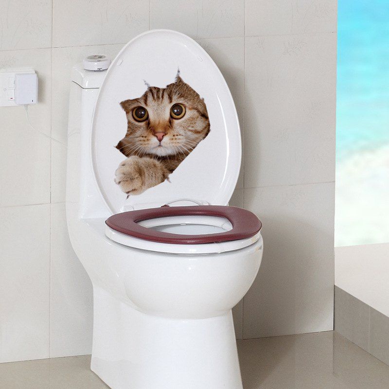 

Animals Fashion Toilet PVC Wall Sticker, Multi