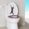Autocollant de Mur de Toilette en Forme de Chat à la Mode - multicolor 