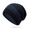 Chapeau Bonnet en Laine à Rayures de Couleurs Mélangées + Code de Taille pour 56-60cm - Bleu profond 