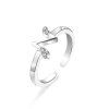 Bague à lettre simple 26 cadeau alphabet avec diamant et combinaison alphabet anglais - Argent N