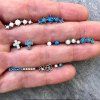 Lot de 7 paires de boucles d'oreilles en forme de croix avec cristaux en cristal blanc et bleu pour femme - Argent 7 PAIRS