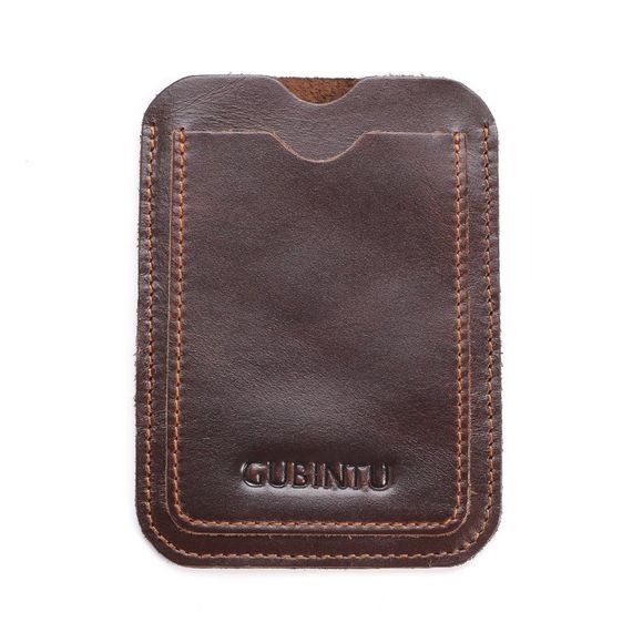 Porte-cartes GUBINTU 421 en cuir ultra-fin pour porte-monnaie - marron foncé 