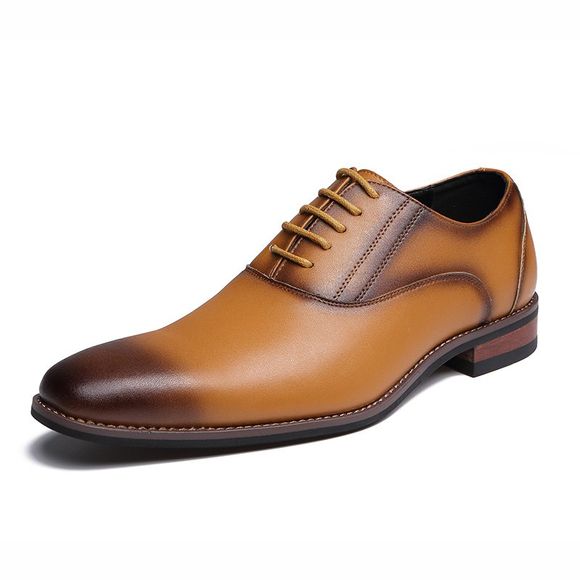 Chaussures habillées pour hommes en cuir, chaussures de mariage faites à la main - Brun EU 44