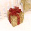 Boîte de cadeau de fer de Noël Décoration de fenêtre de Noël - multicolor B 10*10CM