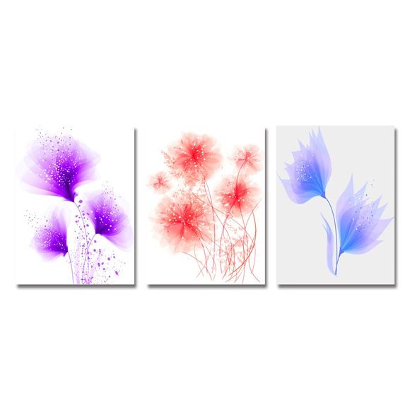 DYC 3PCS Art d'impression de petites fleurs douces fraîches - multicolor 