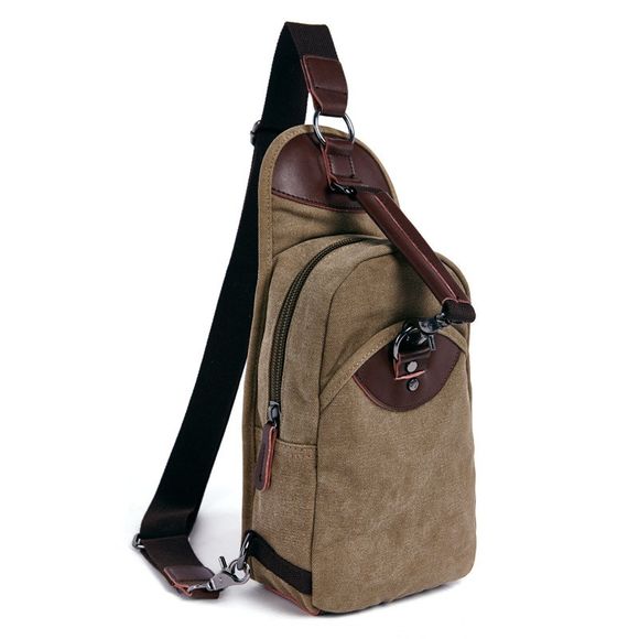 ZUOLUNDUO New Canvas Handbag Sac à bandoulière à une épaule - Kaki Foncé 