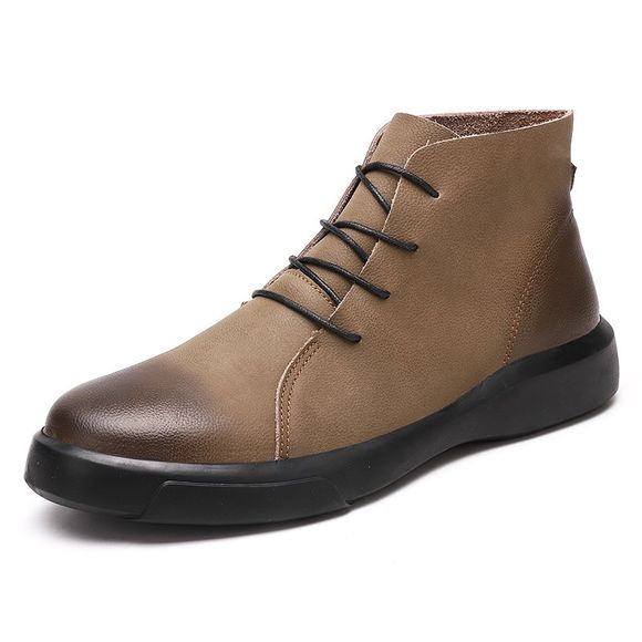 Chaussures de marée résistantes à l'usure de plate-forme en cuir hommes bottes d'outillage - Kaki EU 39