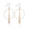 Style européen Vintage Mode Simple cercle géométrique Longues boucles d'oreilles - Or 1 PAIR