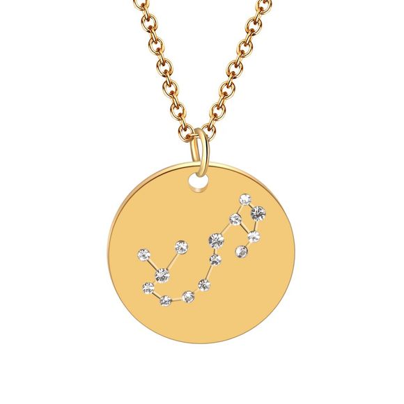 Constellation Bijoux Collier en acier inoxydable avec pendentif en cristal pour femme Or - Or SCORPIO
