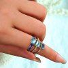 3 anneaux de géométrie de PCS / Set pour des anneaux en cristal de couleur d'or de zircon d'opale de femmes - Or RING SET