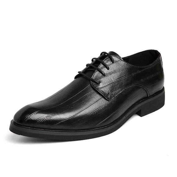 Chaussures de ville formelles à la mode en cuir pour hommes - Noir EU 43