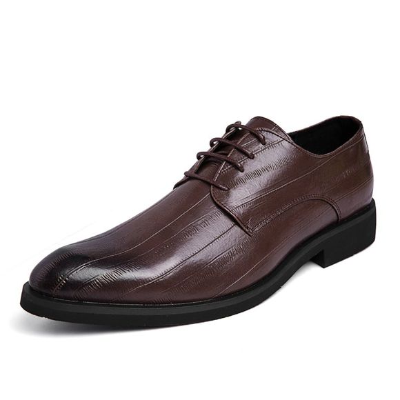 Chaussures de ville formelles à la mode en cuir pour hommes - Brun EU 44