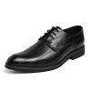 Chaussures de ville formelles à la mode en cuir pour hommes - Noir EU 42