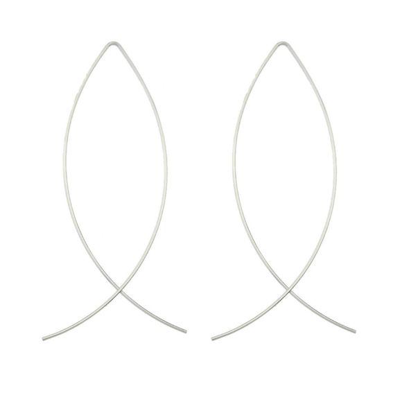 Boucles d'oreilles géométriques de style européen avec boucles d'oreilles de style euraméricain - Argent 