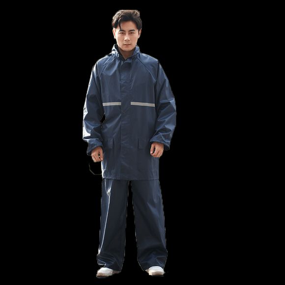 Veste et pantalon de pluie en tissu Oxford pour adulte en tissu pour adultes - Bleu de Minuit XL