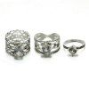 3pcs mode délicate femmes avec des bagues en diamant - Argent RING SET